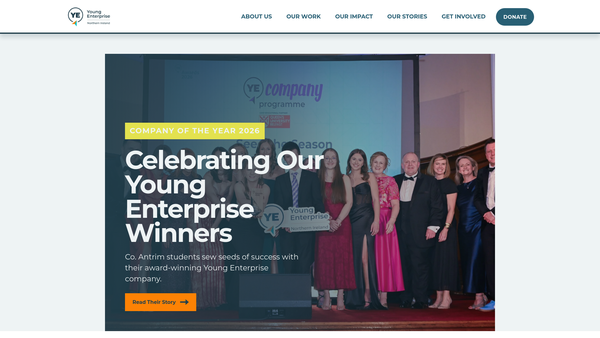 Screenshot of the Young Enterprise Northern Ireland website