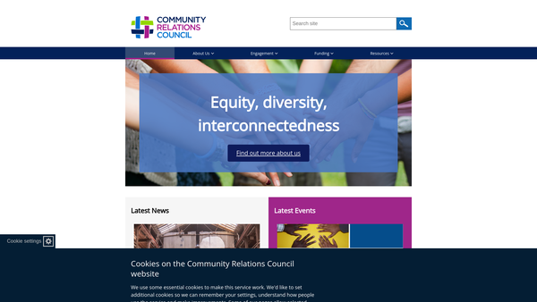 Screenshot of the The Northern Ireland Community Relations Council website