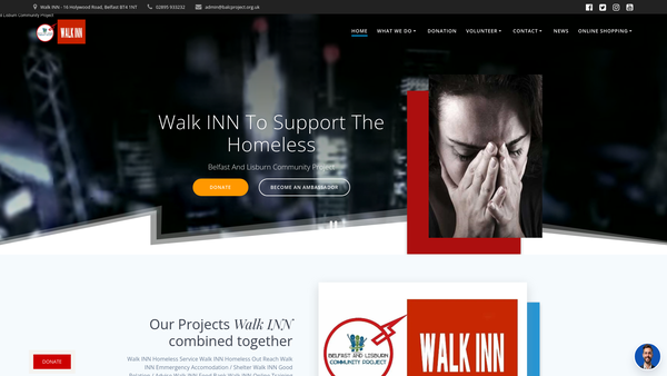 Screenshot of the Belfast And Lisburn Community Project website