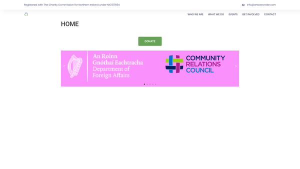 Screenshot of the Artsawonder website