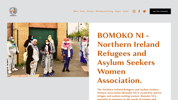 Screenshot of the Northern Ireland Refugees and Asylum Seekers Women Association website