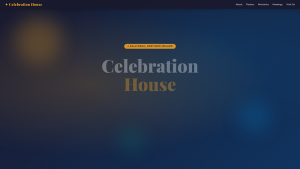 Screenshot of the Celebration House website
