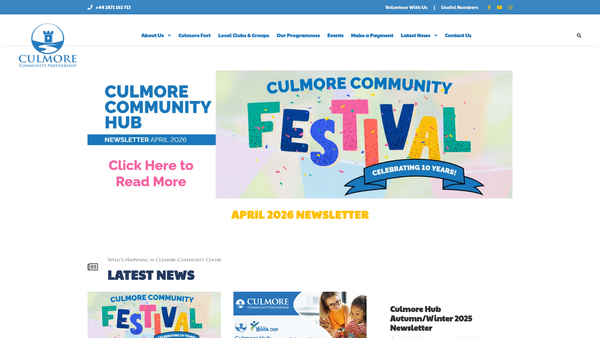 Screenshot of the Culmore Community Partnership Ltd. website