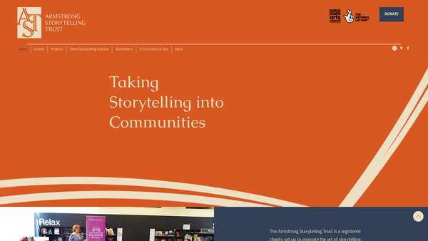 Screenshot of the Armstrong Storytelling Trust website