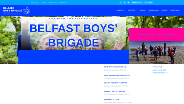 Screenshot of the The Belfast Battalion Charitable Foundation website