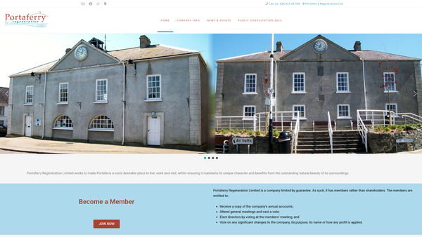 Screenshot of the Portaferry Regeneration Limited website