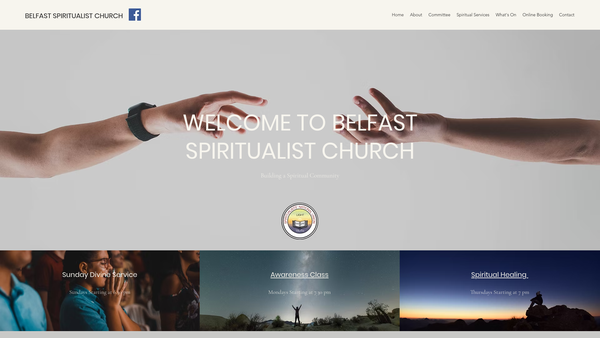 Screenshot of the Belfast Spiritualist Church website