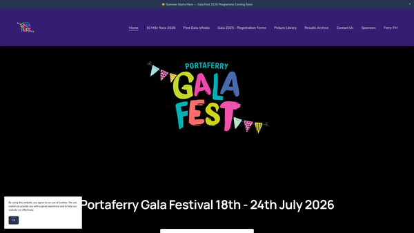 Screenshot of the Portaferry Gala Festival website