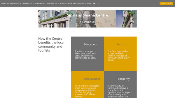 Screenshot of the Sir Hans Sloane Centre Ltd website