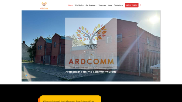 Screenshot of the Ardmonagh Family and Community Group website
