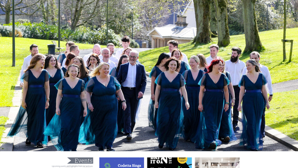 Screenshot of the Codetta Choirs website