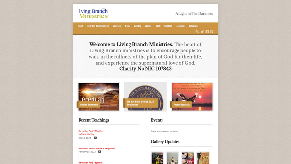 Screenshot of the Living Branch Ministries website