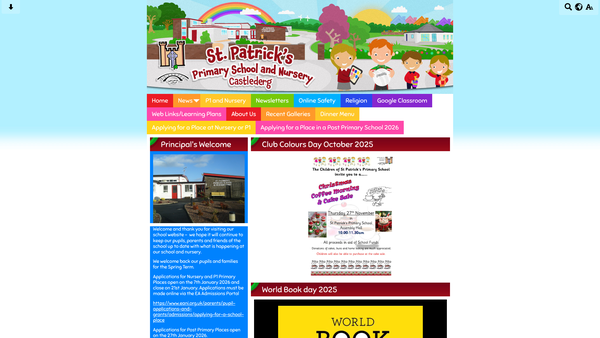 Screenshot of the St Patrick's PS /Nursery Parent Support Group website