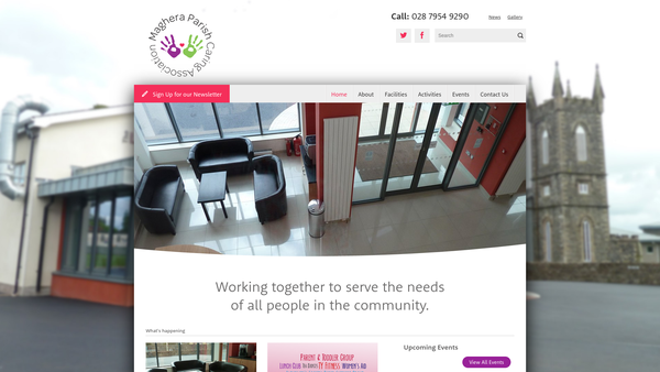 Screenshot of the Maghera Parish Caring Association website