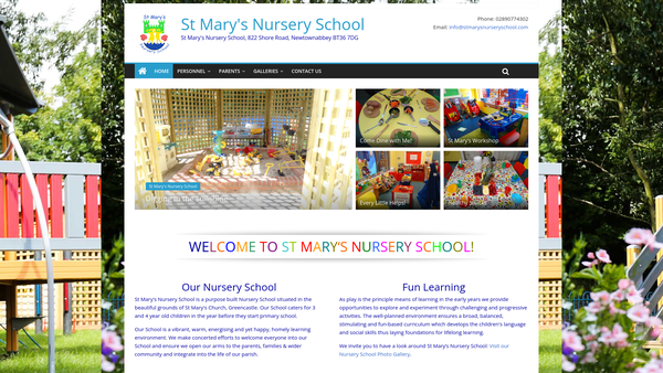 Screenshot of the Friends of St. Mary's Nursery School website
