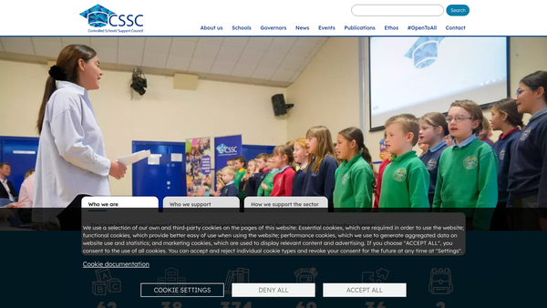 Screenshot of the The Controlled Schools' Support Council website