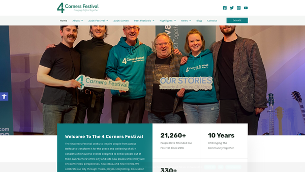 Screenshot of the 4 Corners Festival website