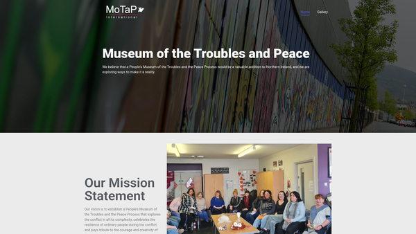 Screenshot of the Museum of the Troubles Initiative website