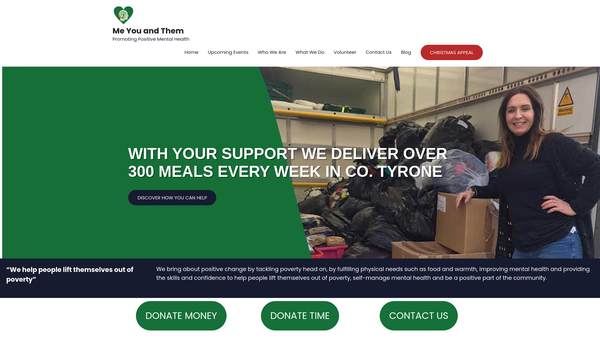 Screenshot of the Me You and Them website