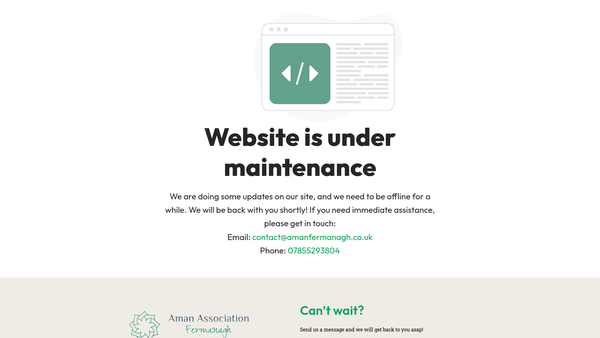 Screenshot of the Aman Association website