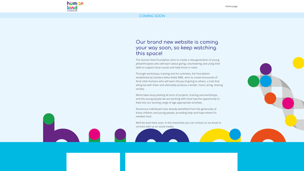 Screenshot of the The Human Kind Foundation website