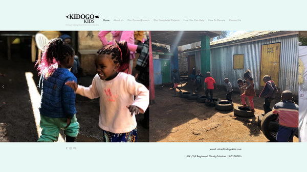 Screenshot of the Kidogo Kids website
