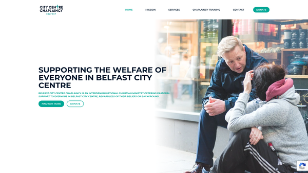 Screenshot of the Belfast City Centre Chaplaincy Ltd website