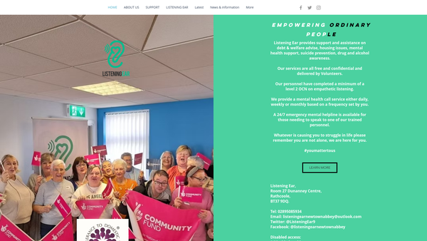Screenshot of the Listening Ear website