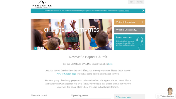 Screenshot of the Newcastle Baptist Church website