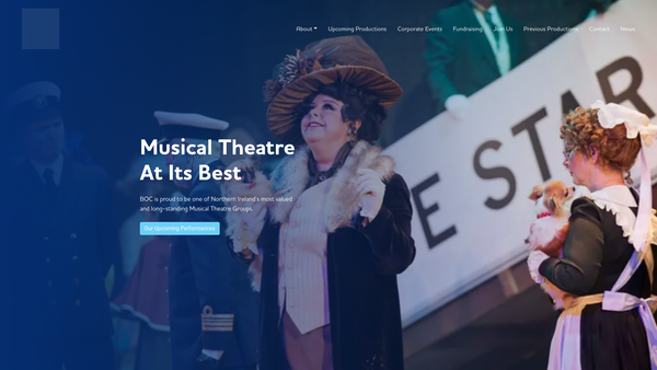 Screenshot of the Belfast Operatic Company website