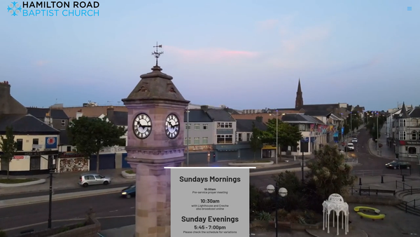 Screenshot of the Hamilton Road Baptist Church website
