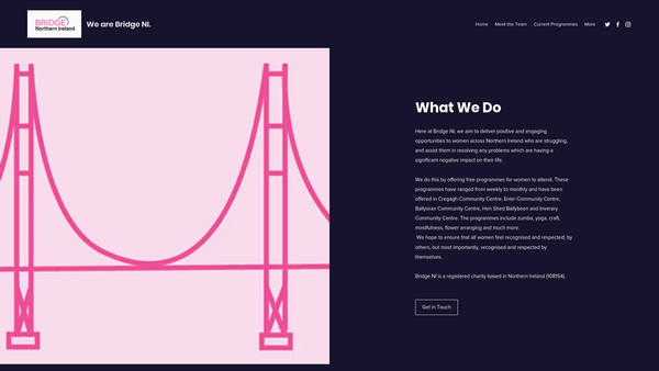 Screenshot of the Bridge NI website