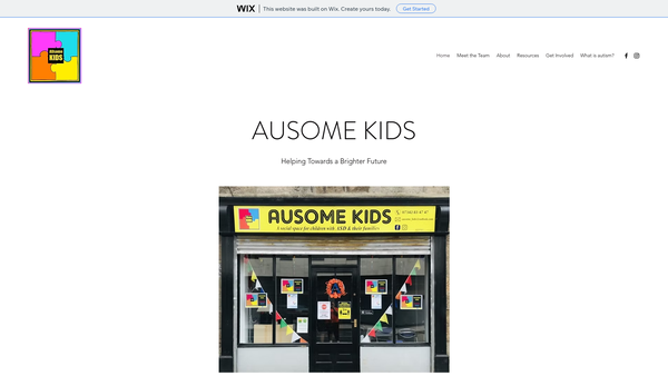 Screenshot of the AUsome Kids website