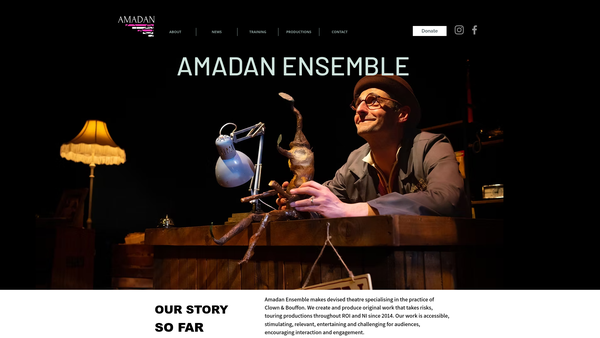 Screenshot of the Amadan Ensemble website