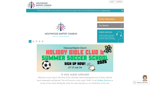 Screenshot of the Holywood Baptist Church website