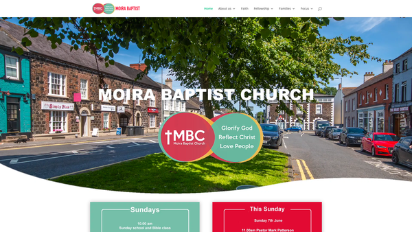 Screenshot of the Moira Baptist Church website