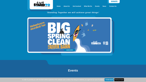 Screenshot of the Stand To website