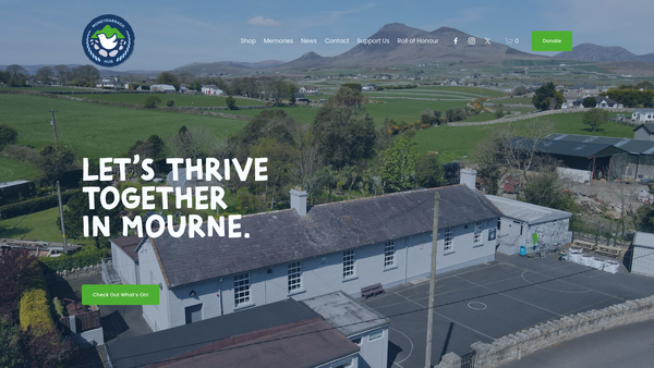 Screenshot of the Moneydarragh Community Hub Limited website