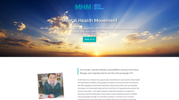 Screenshot of the Mental Health Movement Ltd website