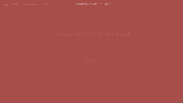 Screenshot of the Holylands Christian Trust website
