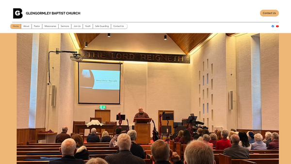 Screenshot of the Glengormley Baptist Church website