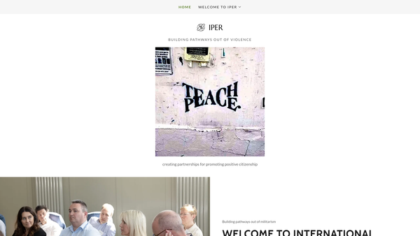 Screenshot of the International Peace Education Resources (Iper) website