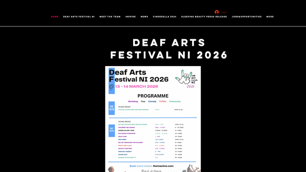 Screenshot of the Cre8 Theatre website