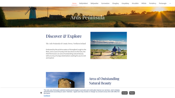 Screenshot of the Ards Peninsula Villages Partnership website