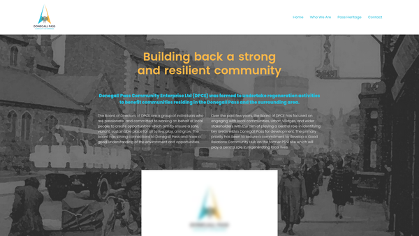 Screenshot of the Donegall Pass CE website