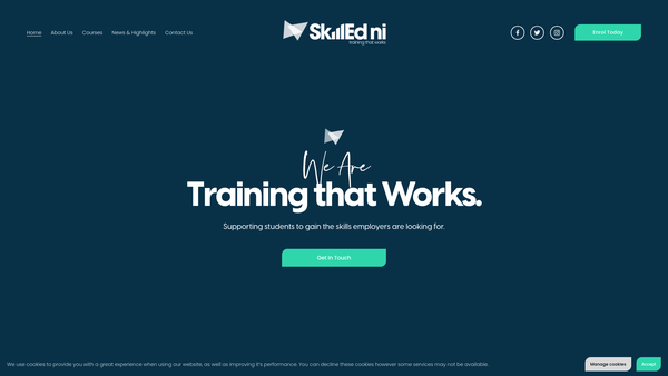 Screenshot of the SkillEd NI website