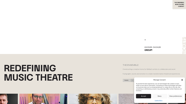 Screenshot of the The Belfast Ensemble website