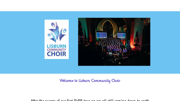 Screenshot of the Lisburn Community Choir website