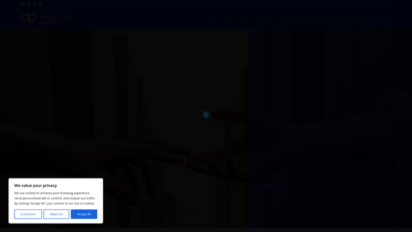 Screenshot of the Centre for Democracy and Peace Building website