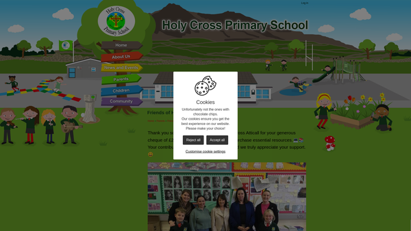 Screenshot of the Friends of Holy Cross website